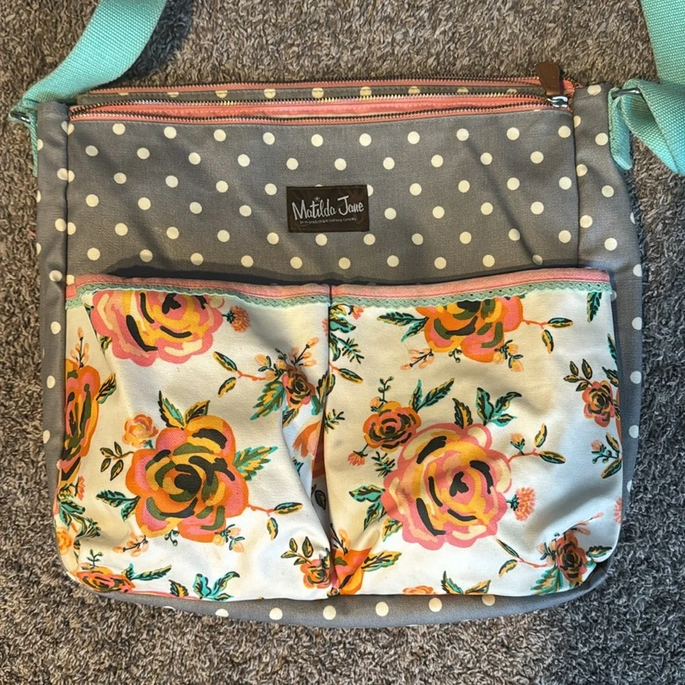 Matilda Jane Diaper Bag Floral and polka dots
